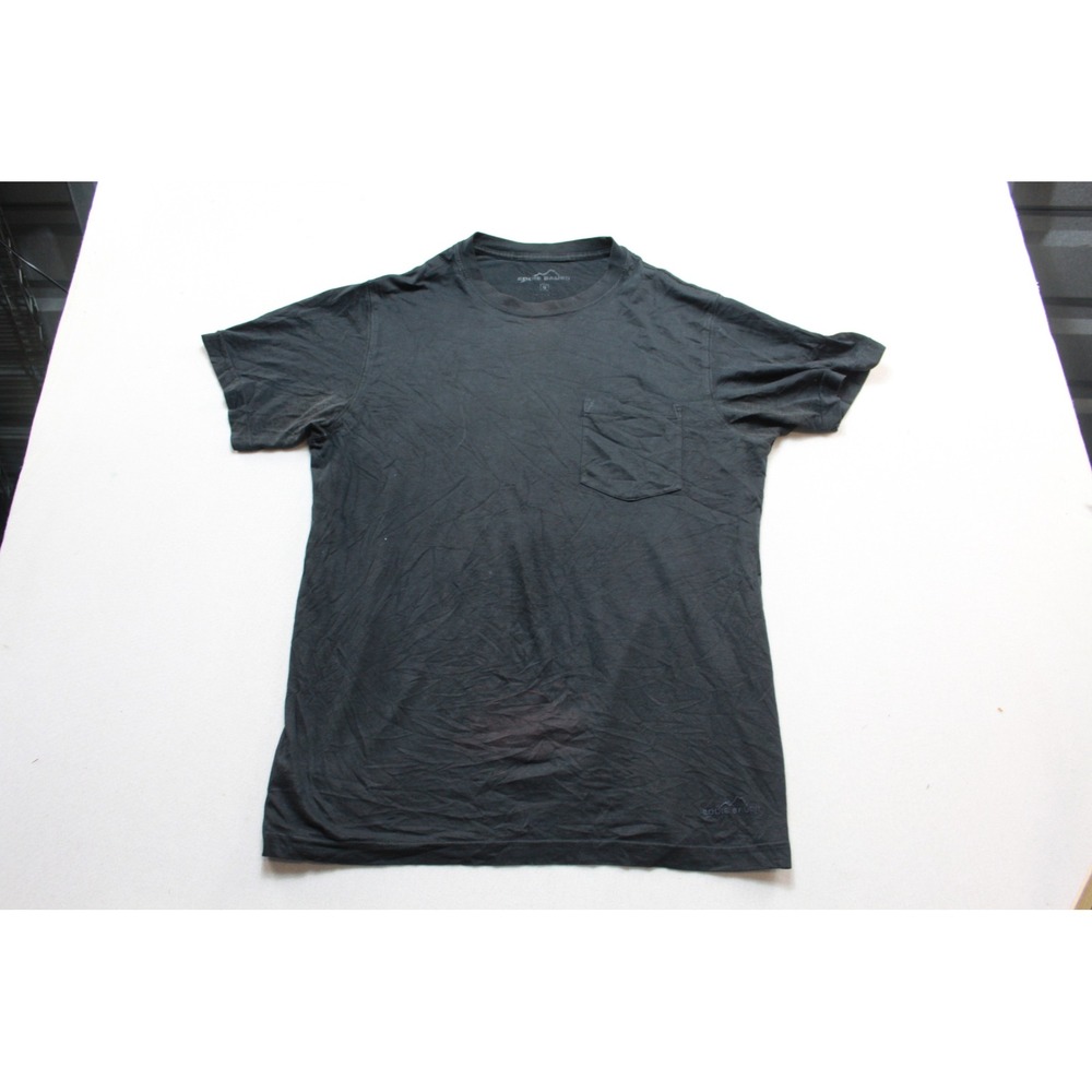 Eddie Bauer Pocket Tee Mens Medium Black Excellent Short Sleeve Cotton Shirt